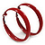 Medium Red Enamel Hoop Earrings - 55mm Diameter