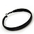 Large Black Enamel Hoop Earrings - 6cm Diameter - view 7