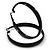 Large Black Enamel Hoop Earrings - 6cm Diameter - view 3