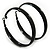 Large Black Enamel Hoop Earrings - 6cm Diameter - view 5