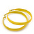 Large Bright Yellow Enamel Hoop Earrings - 6cm Diameter - view 7