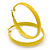 Large Bright Yellow Enamel Hoop Earrings - 6cm Diameter - view 6