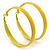 Large Bright Yellow Enamel Hoop Earrings - 6cm Diameter - view 5