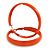 Medium Orange Enamel Hoop Earrings - 5.5cm Diameter - view 3