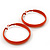 Medium Orange Enamel Hoop Earrings - 5.5cm Diameter - view 7