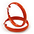 Medium Orange Enamel Hoop Earrings - 5.5cm Diameter - view 5