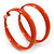 Medium Orange Enamel Hoop Earrings - 5.5cm Diameter - view 4