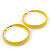 Large Bright Yellow Enamel Hoop Earrings - 55mm Diameter - view 6