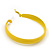 Large Bright Yellow Enamel Hoop Earrings - 55mm Diameter - view 7
