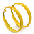 Large Bright Yellow Enamel Hoop Earrings - 55mm Diameter - view 8