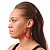 Large Red Enamel Hoop Earrings - 6cm Diameter - view 3