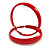 Large Red Enamel Hoop Earrings - 6cm Diameter - view 2