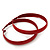 Large Red Enamel Hoop Earrings - 6cm Diameter - view 4