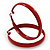 Large Red Enamel Hoop Earrings - 6cm Diameter - view 7