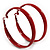 Large Red Enamel Hoop Earrings - 6cm Diameter - view 6