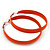 Large Orange Enamel Hoop Earrings - 6cm Diameter - view 4