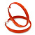 Large Orange Enamel Hoop Earrings - 6cm Diameter