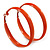 Large Orange Enamel Hoop Earrings - 6cm Diameter - view 2
