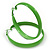 Large Salad Green Enamel Hoop Earrings - 5.5cm Diameter - view 3