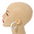 Medium White Enamel Hoop Earrings - 45mm Diameter - view 2
