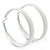 Medium White Enamel Hoop Earrings - 45mm Diameter - view 7