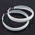 Medium White Enamel Hoop Earrings - 45mm Diameter - view 5