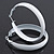Medium White Enamel Hoop Earrings - 45mm Diameter - view 4