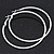 Slim White Enamel Hoop Earrings - 6cm Diameter - view 4