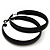 Medium Black Enamel Hoop Earrings - 5cm Diameter - view 3