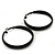 Medium Black Enamel Hoop Earrings - 5cm Diameter - view 4