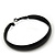 Medium Black Enamel Hoop Earrings - 5cm Diameter - view 5