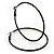 Slim Black Enamel Hoop Earrings - 6cm Diameter