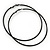 Oversized Slim Black Enamel Hoop Earrings - 8cm Diameter - view 3