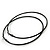 Oversized Slim Black Enamel Hoop Earrings - 8cm Diameter - view 4