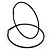 Oversized Slim Black Enamel Hoop Earrings - 8cm Diameter
