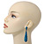 Luxury Teal Crystal Teardrop Earrings In Black Tone Metal - 7.5cm Length - view 6