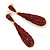 Luxury Red Crystal Teardrop Earrings In Gold Plating - 7.5cm Length - view 7