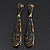 Luxury Black Crystal Teardrop Earrings In Gold Plating - 7.5cm Length - view 6
