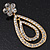 Bridal Swarovski Crystal Open Cut Teardrop Earrings In Gold Plating - 6cm Length - view 8