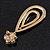Bridal Swarovski Crystal Open Cut Teardrop Earrings In Gold Plating - 6cm Length - view 4