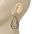 Bridal Swarovski Crystal Open Cut Teardrop Earrings In Gold Plating - 6cm Length - view 6