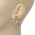Cute Open Cut Diamante 'Kitten' Drop Earrings In Rhodium Plating - 3cm Length - view 5
