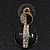 Black Enamel Diamante Dome Shape Drop Earrings In Gold Plating - 2.5cm Length - view 7