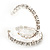 Medium Austrian Crystal Hoop Earrings In Silver Metal - 4.5cm D - view 8