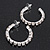 Medium Austrian Crystal Hoop Earrings In Silver Metal - 4.5cm D - view 5