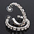 Medium Austrian Crystal Hoop Earrings In Silver Metal - 4.5cm D - view 2