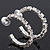 Medium Austrian Crystal Hoop Earrings In Silver Metal - 4.5cm D - view 7