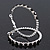 Black/Clear Crystal Hoop Earrings In Rhodium Plating - 5.5cm Diameter - view 2