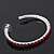 Large Burgundy Red Austrian Crystal Hoop Earrings In Rhodium Plating - 6cm Diameter - view 7