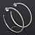 Large Clear Crystal Hoop Earrings In Rhodium Plating - 7.5cm Diameter - view 9